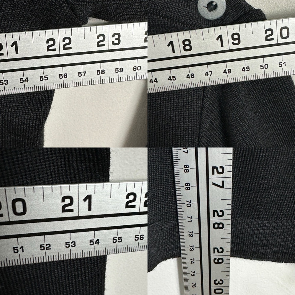 NEW SNS Herning 100% Merino Wool Button Shoulder Sweater Black Knit Mens Size L - Picture 14 of 16